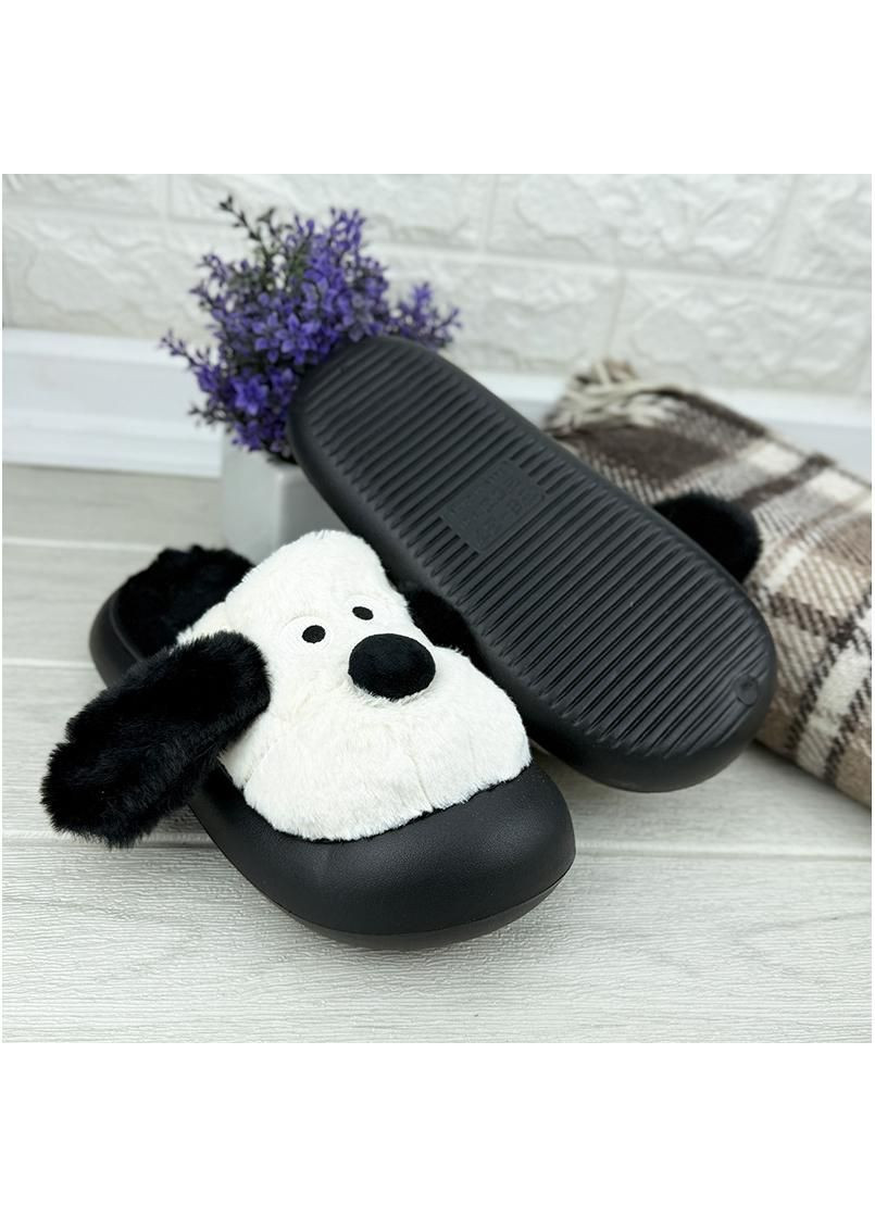 Кімнатні тапочки жіночі Е-0010104-1 Чорні з білим Jomix (354180686)