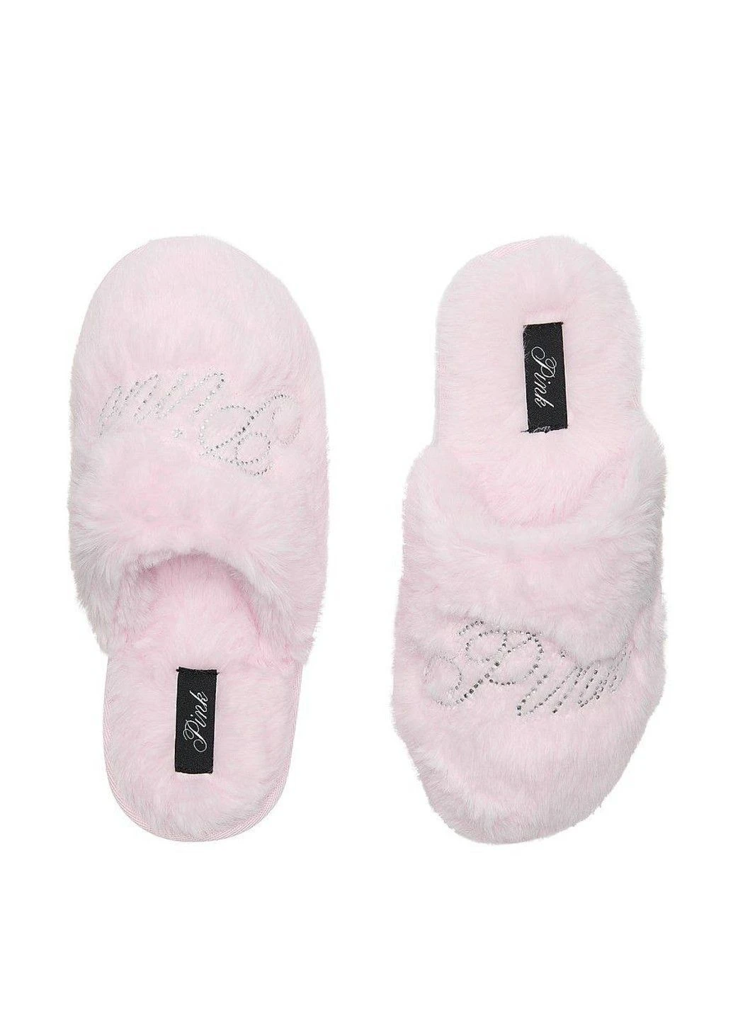 Розовые домашние тапочки pink faux-fur closed-toe slippers Victoria's Secret