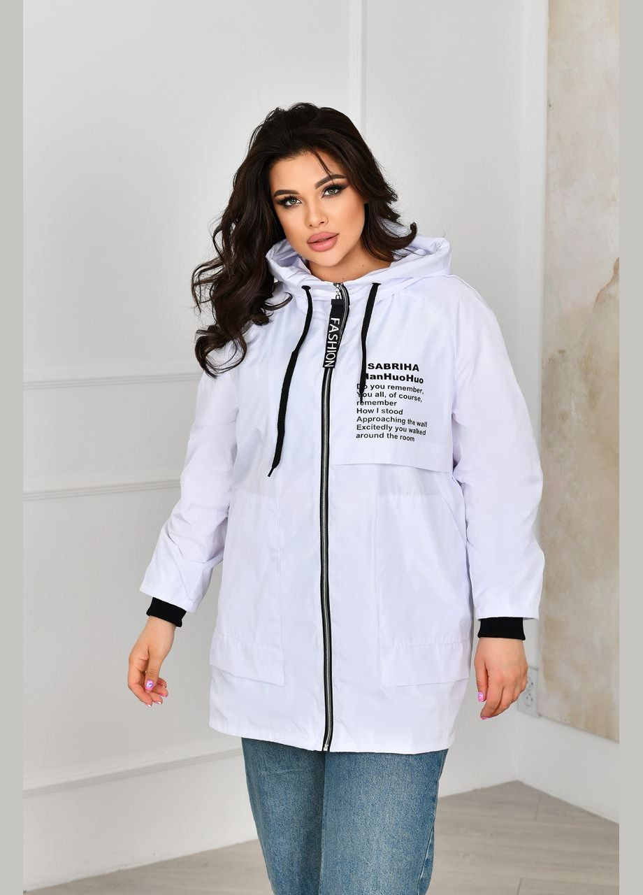 Белая женская куртка с капюшоном цвет белый р.48/50 453832 New Trend