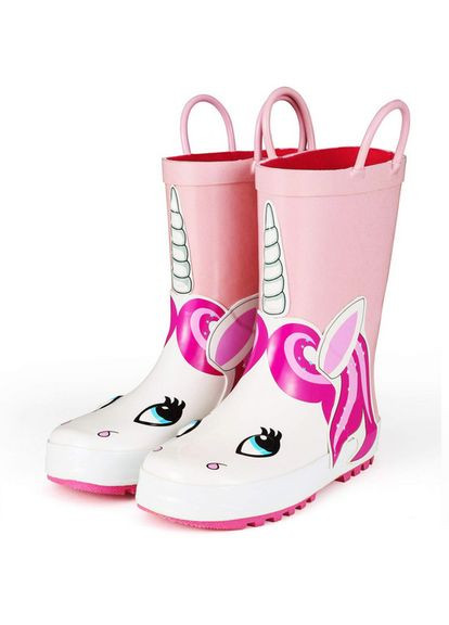 Розовые сапоги резиновые с единорогом KKomforme