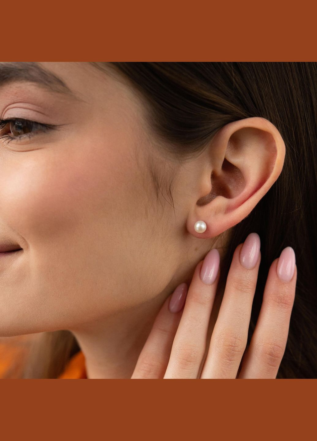 Сережка - каффа Трініті з перлиною (жовте золото) с08260 Oniks (264644250)