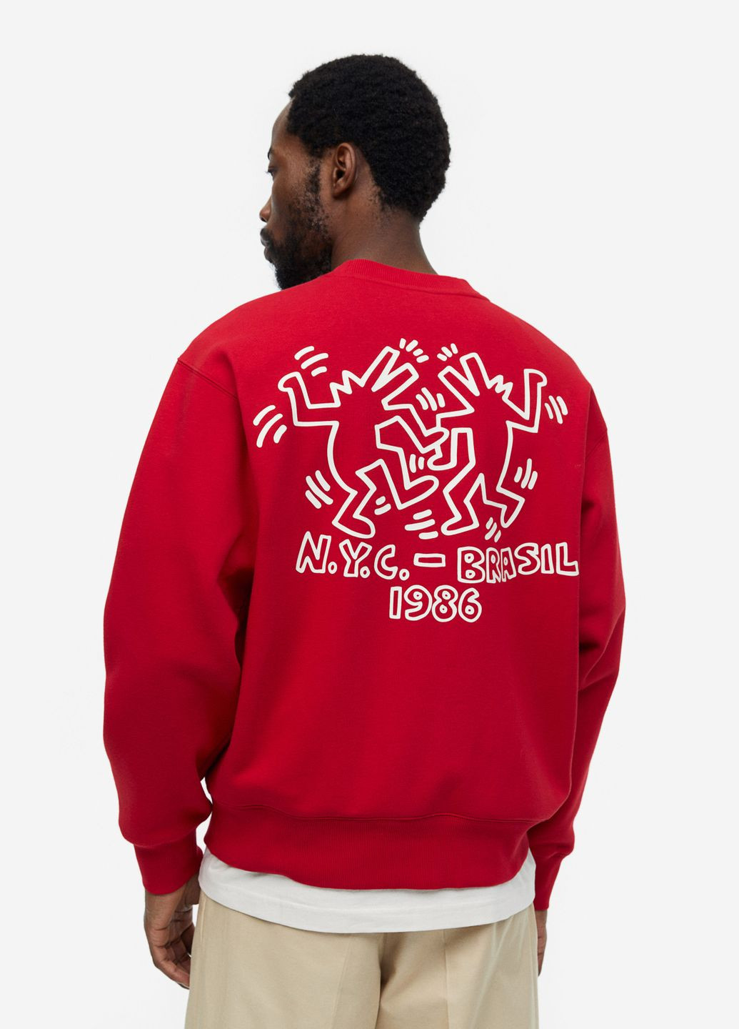 Червоний світшот чоловічий теплий H&M (312047563)