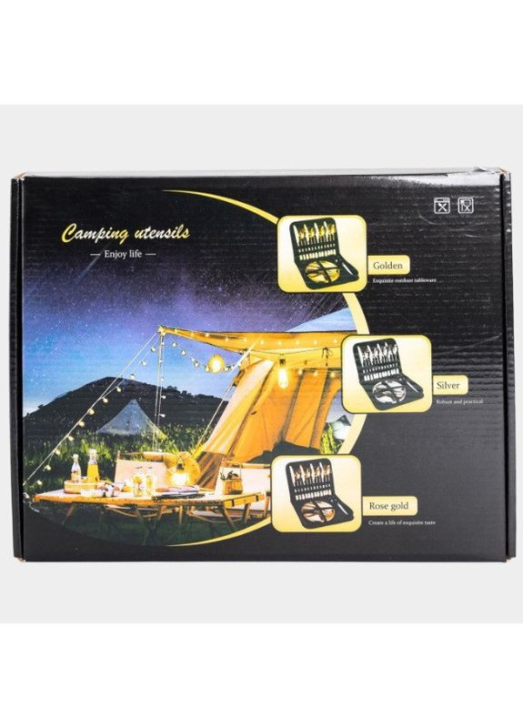 Набір туристичного посуду на 4 особи посуд для походу пікніка 24 предмети в чохлі з нержавійки Срібло No Brand (360977419)