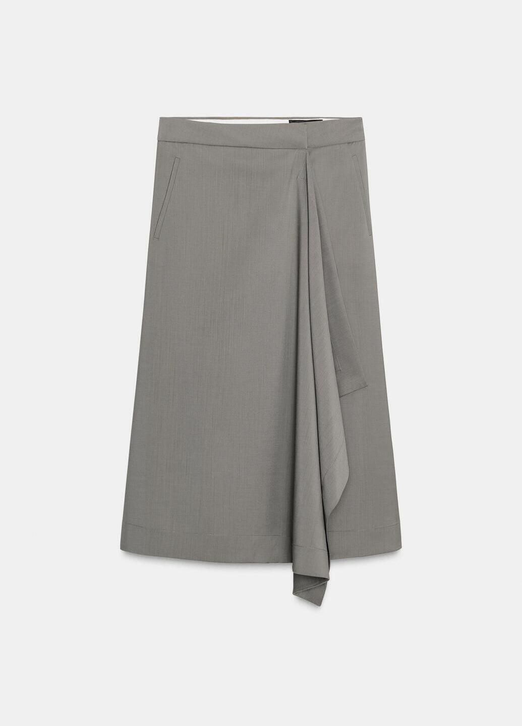 Серая однотонная юбка Zara