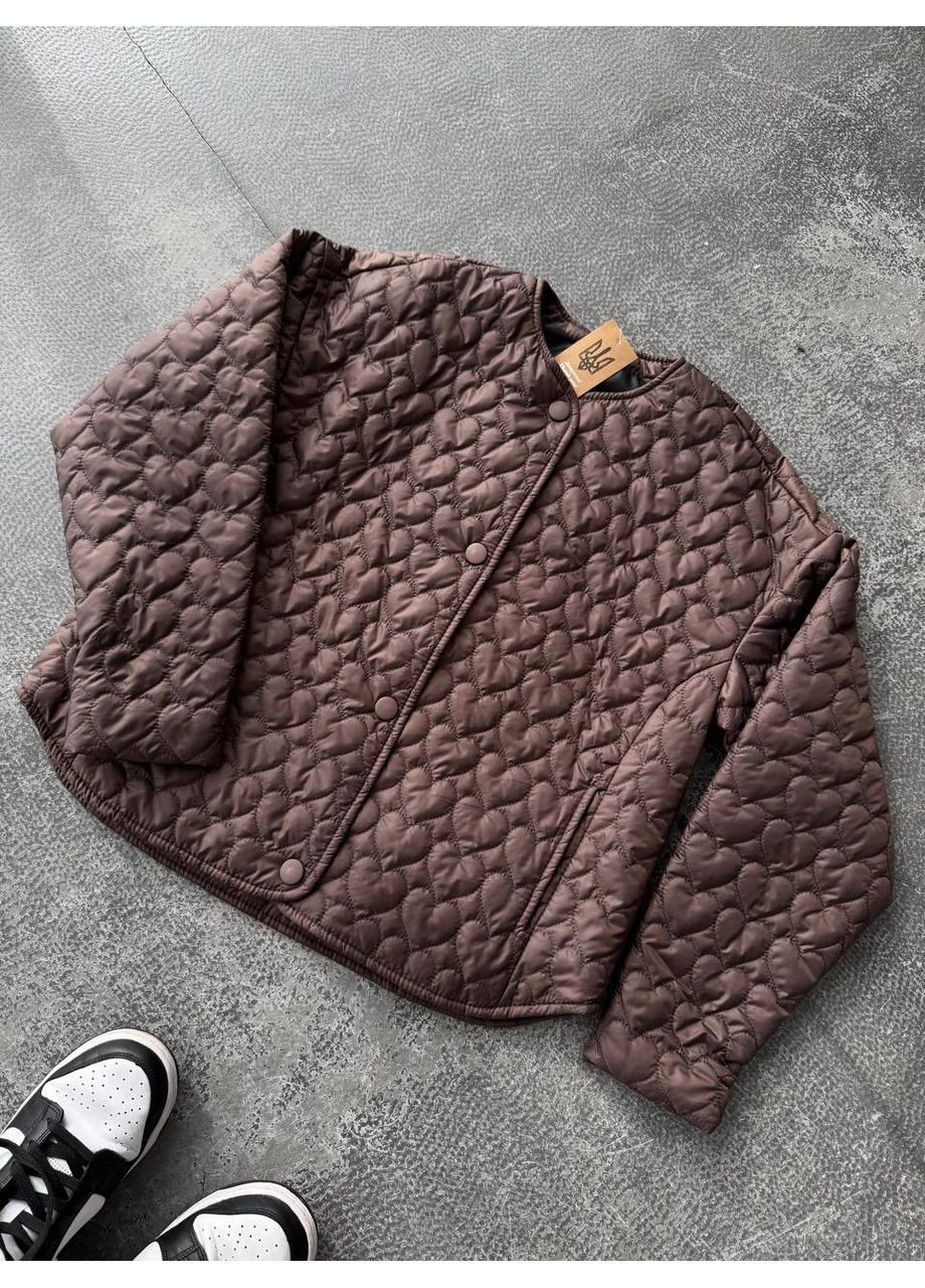 Коричневая зимняя 💕 куртка "серденька" из плащевки лаке – легкость, тепло и нежность 💕ознакомьтесь с размерной сеткой DK/DL Мода без кордонів