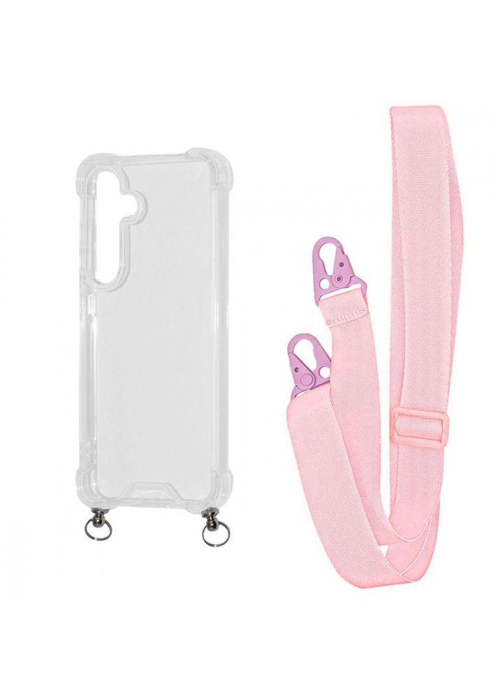 Чохол Clear Case With Strap для Samsung Galaxy S24 Plus Pink Sand Wave (338188300)