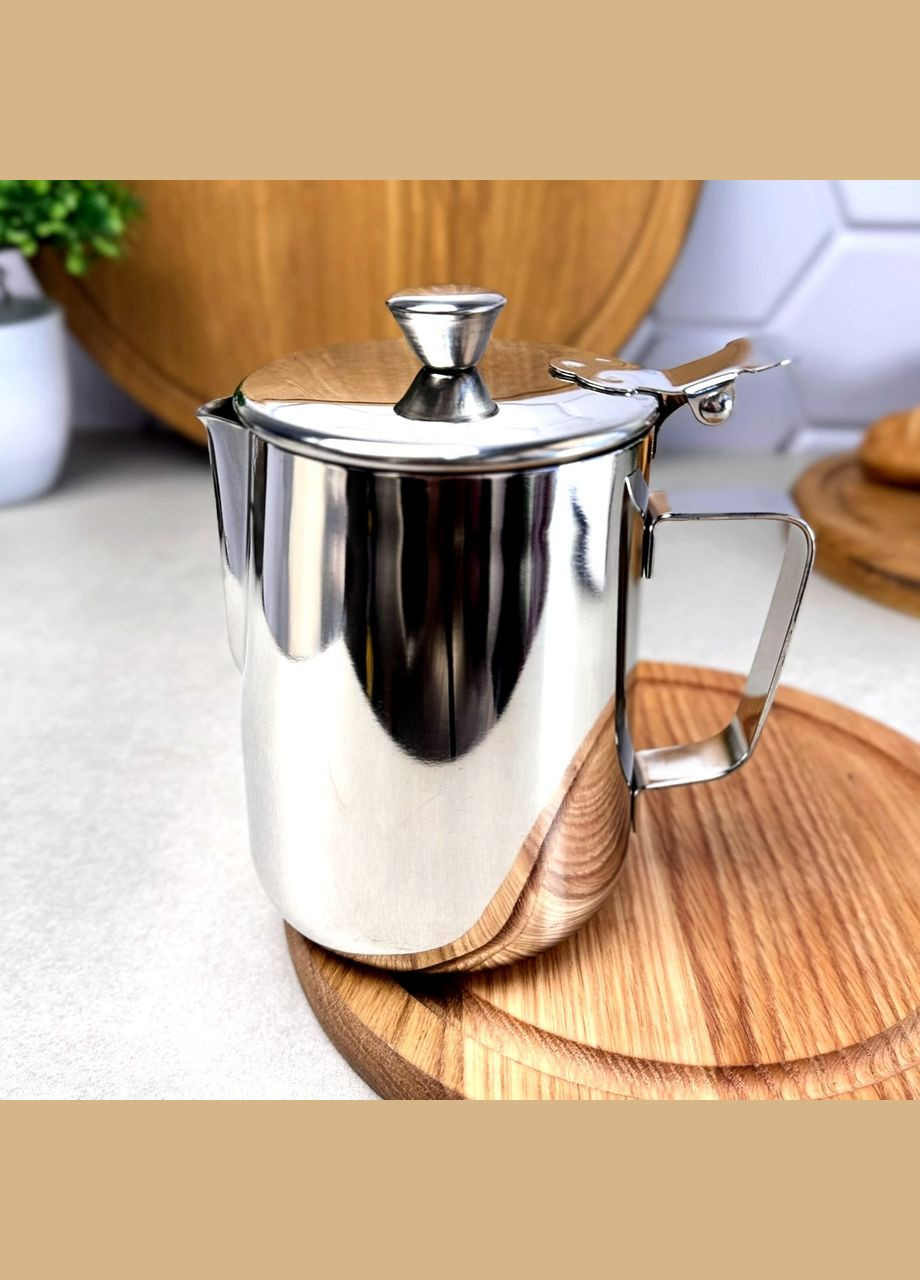 Джаг для молока из нержавеющей стали с крышкой 600 мл Kamille (311601806)