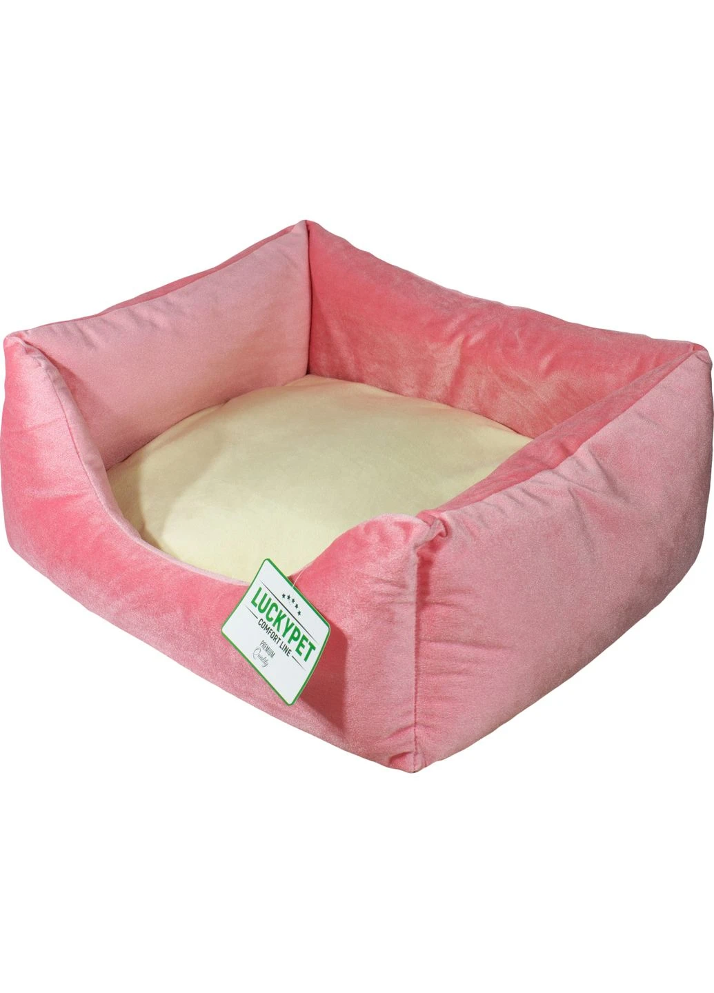Лежак Luсky Pet Рольф №1 40х50х22 см Рожево-кремовий (4820224218182) Lucky Pet (332879379)