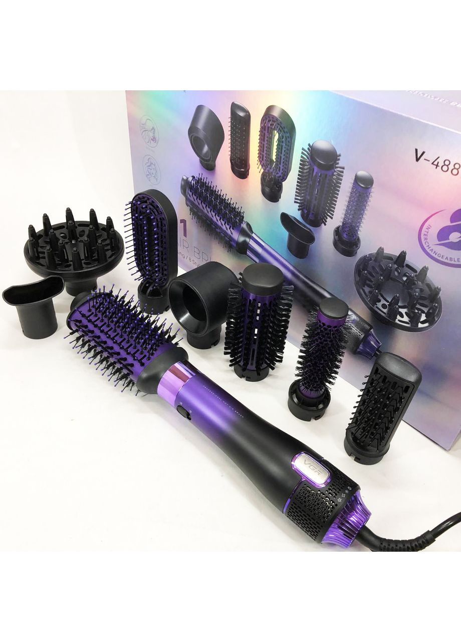 Електричний фен з дифузором 8 в 1 V-488, Сучасний фен для укладання, Легкий ZX-562 професійний фен VGR (349512138)