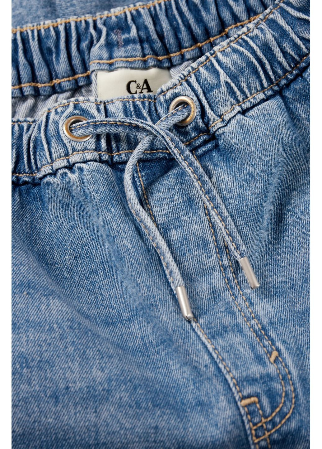 Синие демисезонные широкие джинсы C&A