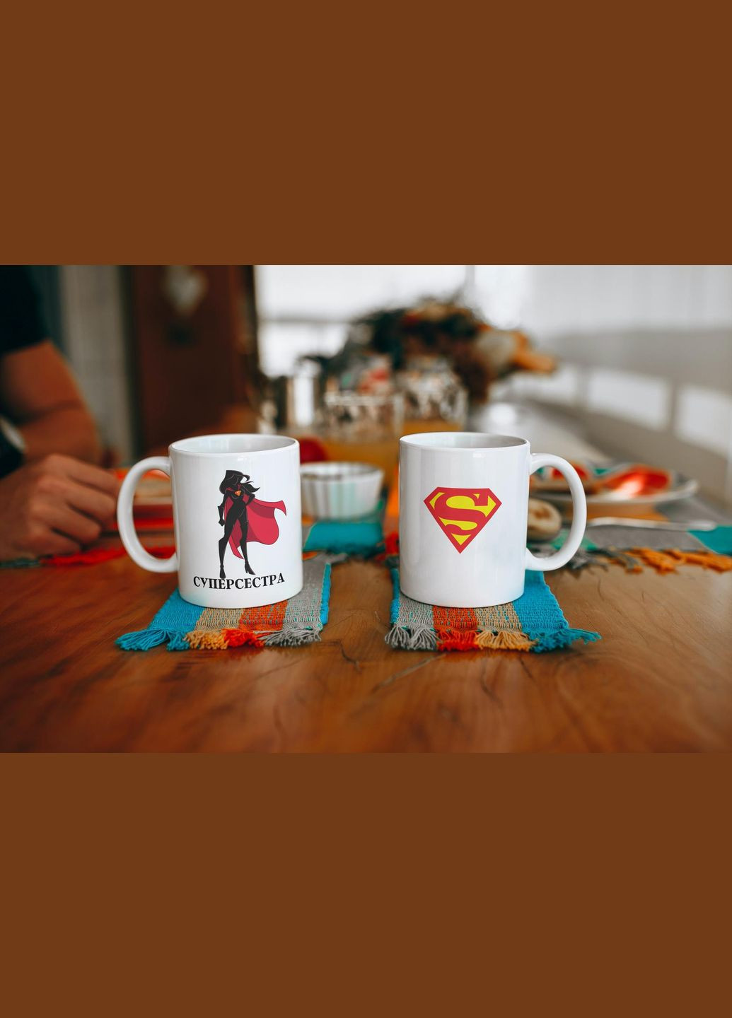 Кружка керамічна з принтом "Суперсестра" 330 мл Біла No Brand (324264014)