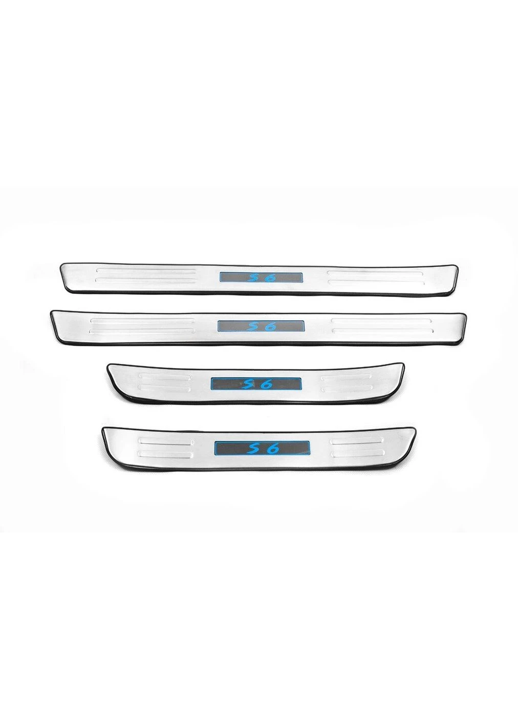 Накладки на пороги LED (4 шт, нерж) для Бад С6 2010-2016 рр Libao (391742873)
