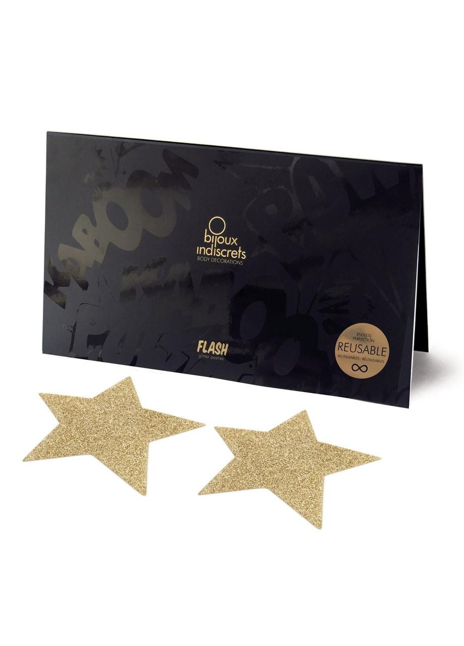 Золотий пестіс - стикини bijoux indiscrets - flash star gold, наклейки на соски No Brand
