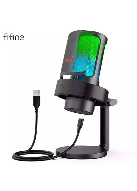 Мікрофон AmpliGame A8 USB з RGB підсвіткою, чорний Fifine (345627138)
