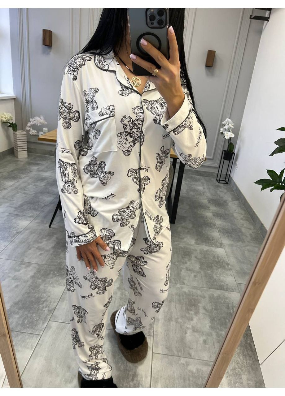 Белая женская пижама. хлопок Osoblyva