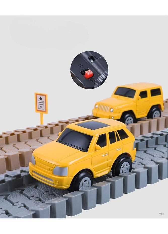 Игровой набор гибких автотреков Светящаяся дорога-конструктор с LED-машинкой 56152 Желтый Tumama (368719955)