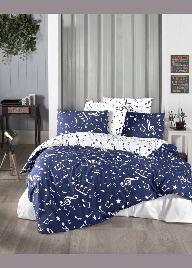 Постільна білизна Ranforce 200 х 220 см Major Navy Blue First Choice (318387090)