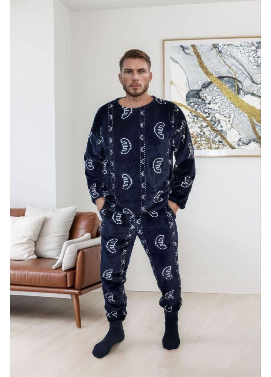 Піжама тепла чоловіча двосторонній плюш (стрижений кролик),Туреччина,штани та кофта Україна (364653100)