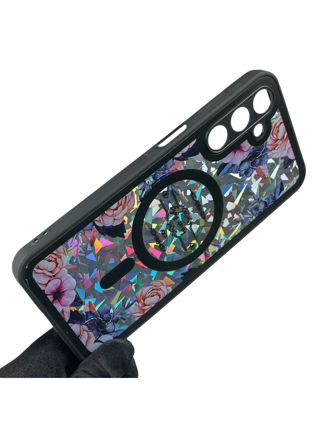 Чехол для Galaxy A25 5G (SM-A256B) с 3д эффектом с магнитом магсейф на самсунг а25 5г чёрный Samsung (366022126)