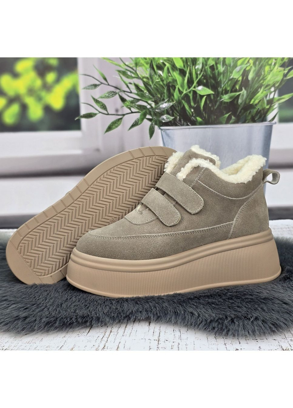 Зимние ботинки женские зимние с натуральной замши ITTS из натуральной замши