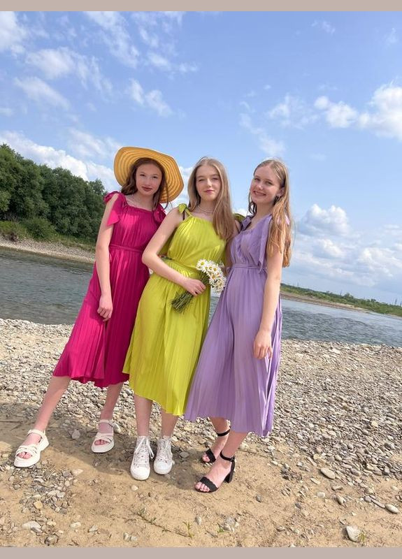 Літній плісирований сарафан малиновий Capricious (328088451)