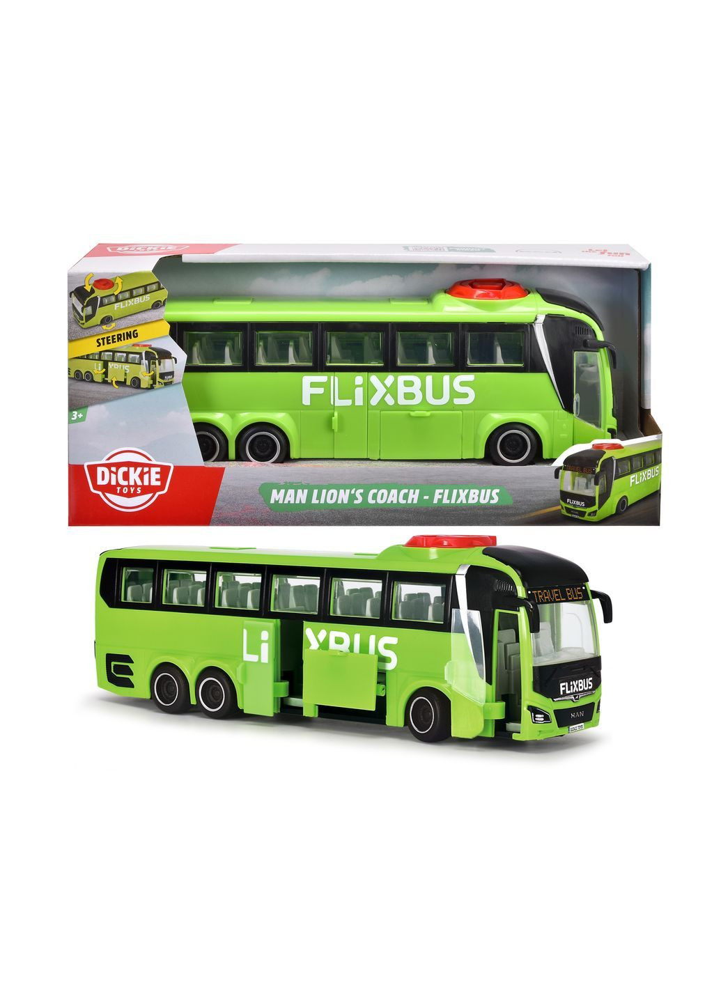 Туристичний автобус Фліксбасс, 26,5 см, салатовий () Dickie toys 3744015 (370705421)