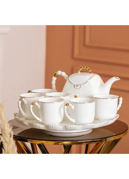 Чайний сервіз Modern порцеляновий на 6 персон білий HP-15-4 Yiwu (379286393)
