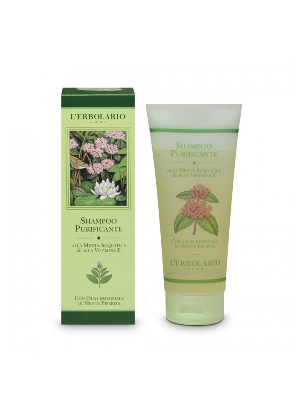 Шампунь для волос очищающий Мята и витамин Е 200 мл L'erbolario (298056104)