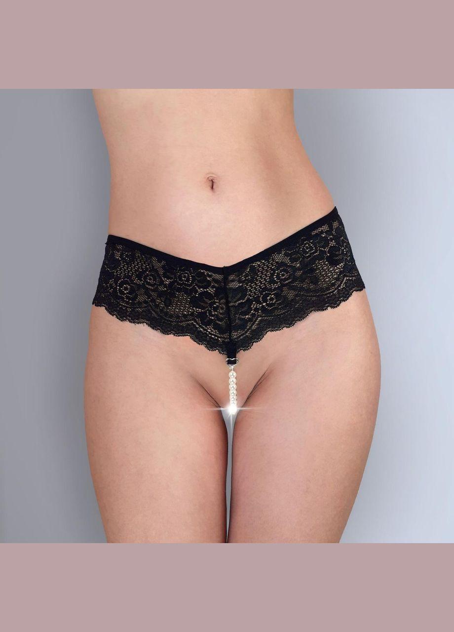 Сексуальные женские трусики Fabiana с жемчугом черные, размер L-2XL No Brand (303879023)