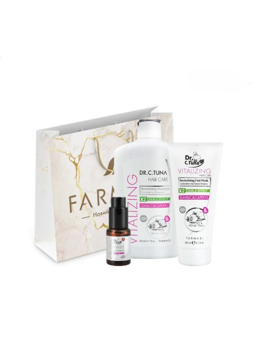 Набор против выпадения и укрепления волос (шампунь, маска, концентрат) Vitalizing Dr. C.Tuna Farmasi (330805516)