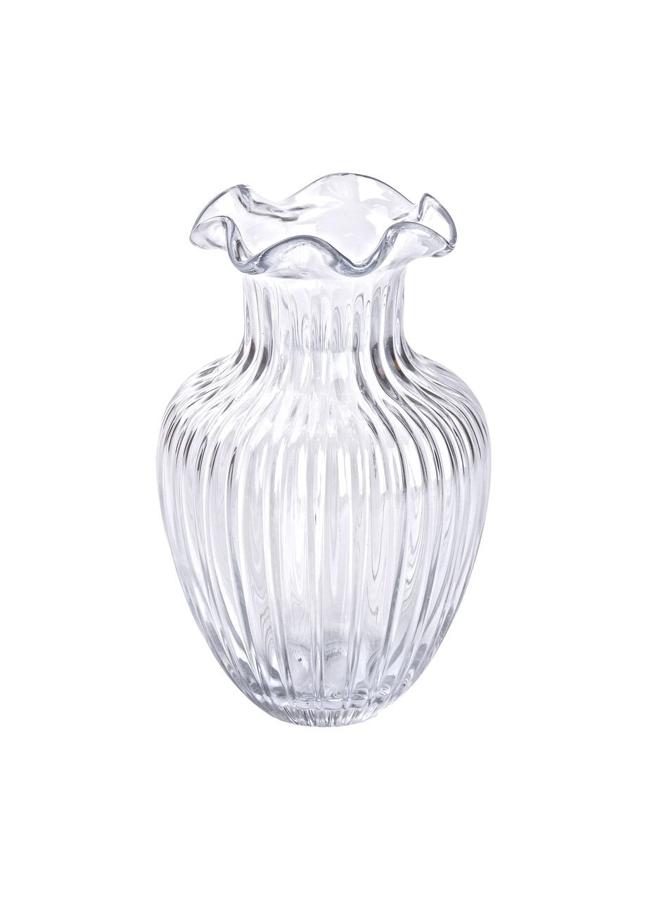 Стеклянная ваза декоративная для цветов и декора прозрачная. ProDobro (364192676)