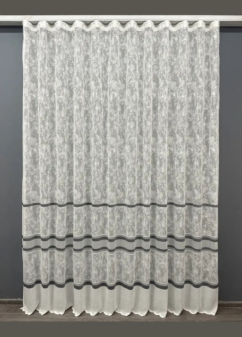Готова мармурова тюль с сірою полосою 700Х270 NOW BRAND (346058069)