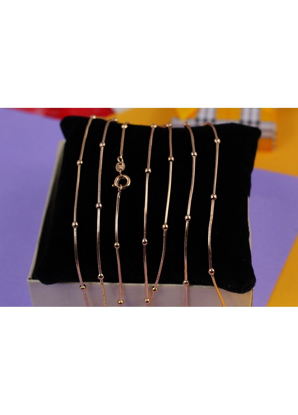 Цепь жгут с шариками 60 см 1 мм золотистый love-shopping Xuping Jewelry (355798990)