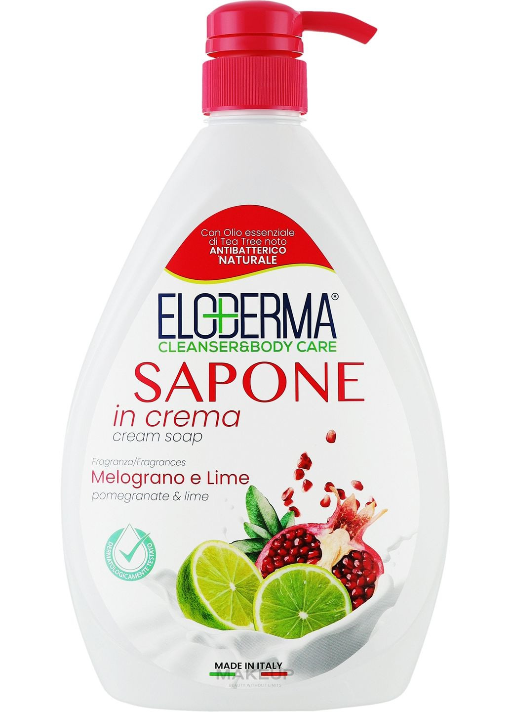 Антибактериальное жидкое крем-мыло "Гранат и лайм" 1000ml (1326857-31339379) Eloderma (368663147)