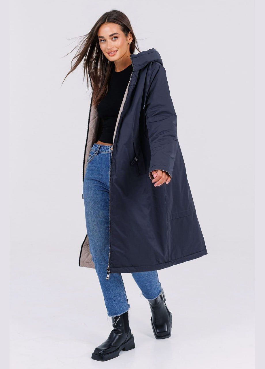 Синя зимня пальто двостороннє Lora