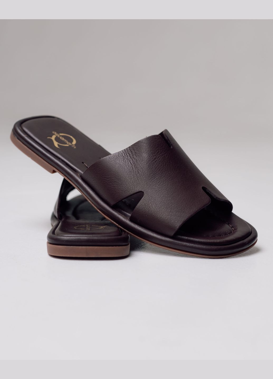 Шльопанці на плоскій підошві шкіра Aquamarin (322480782)