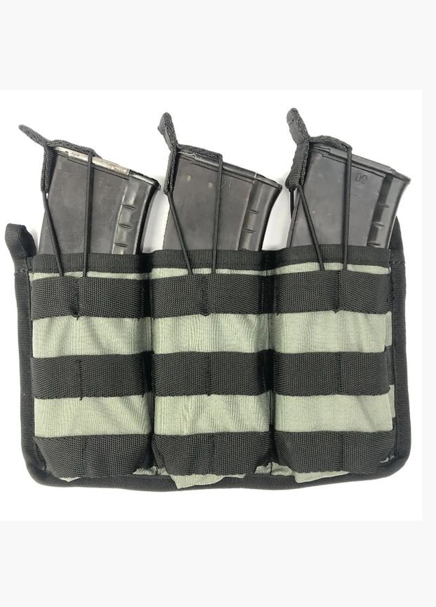 Підсумок відкритий під магазини АК на 3 шт. чорний з системою MOLLE No Brand (301510824)