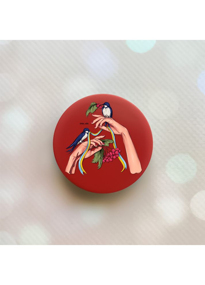 Тримач для смартфона / планшета попсокет Popsocket Червоний:: Ластівки (принт 15) Creative (360688551)