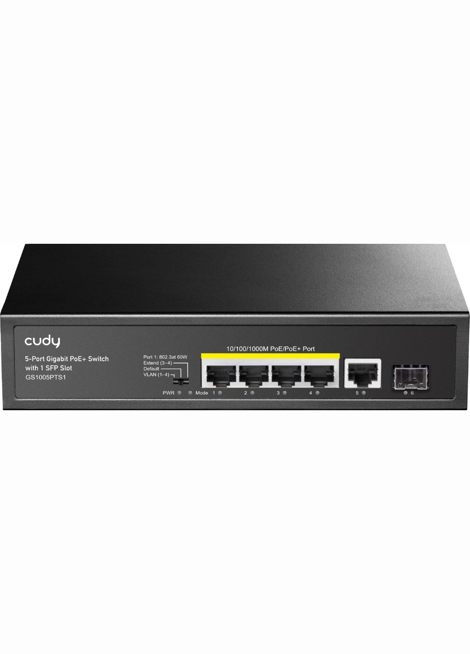 Комутатор GS1005PTS1, 5-Port Gigabit PoE+ Switch with 1 SFP Port 120W Cudy (314974095)