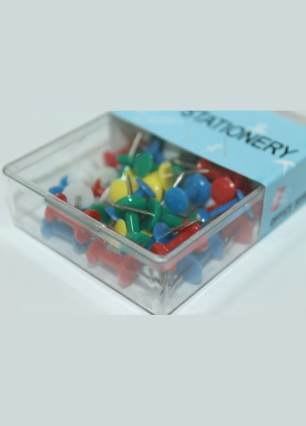 Кнопки канцелярские цветные коробка 50шт FROM FACTORY KKW (335396537)