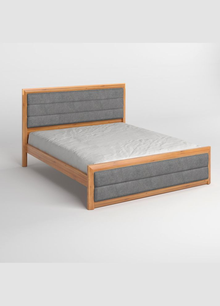 Полуторне дерев'яне ліжко Барселона Б5 /Аляска 93 (Сірий) 120х190 см (MBG-14128) Mebigrand (366087703)
