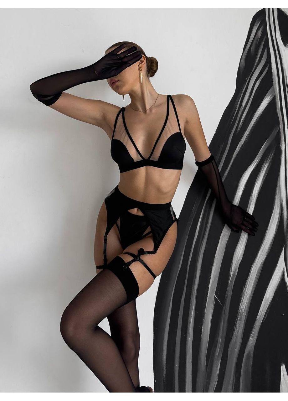 Черный комплект эротического белья No Brand