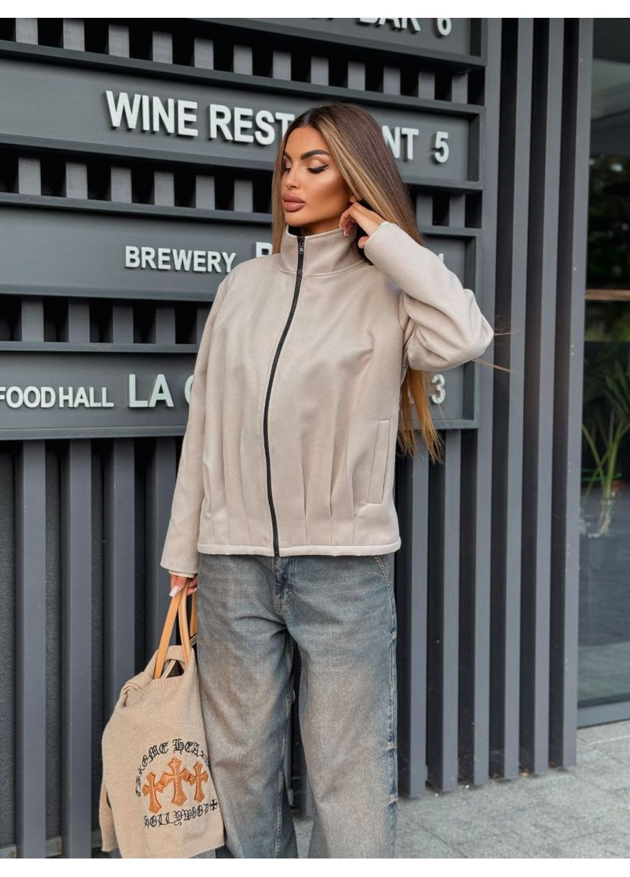 Светло-коричневая демисезонная куртка miu miu со складками — замеры в описании. куртка-пальто GD/GL Модний простір