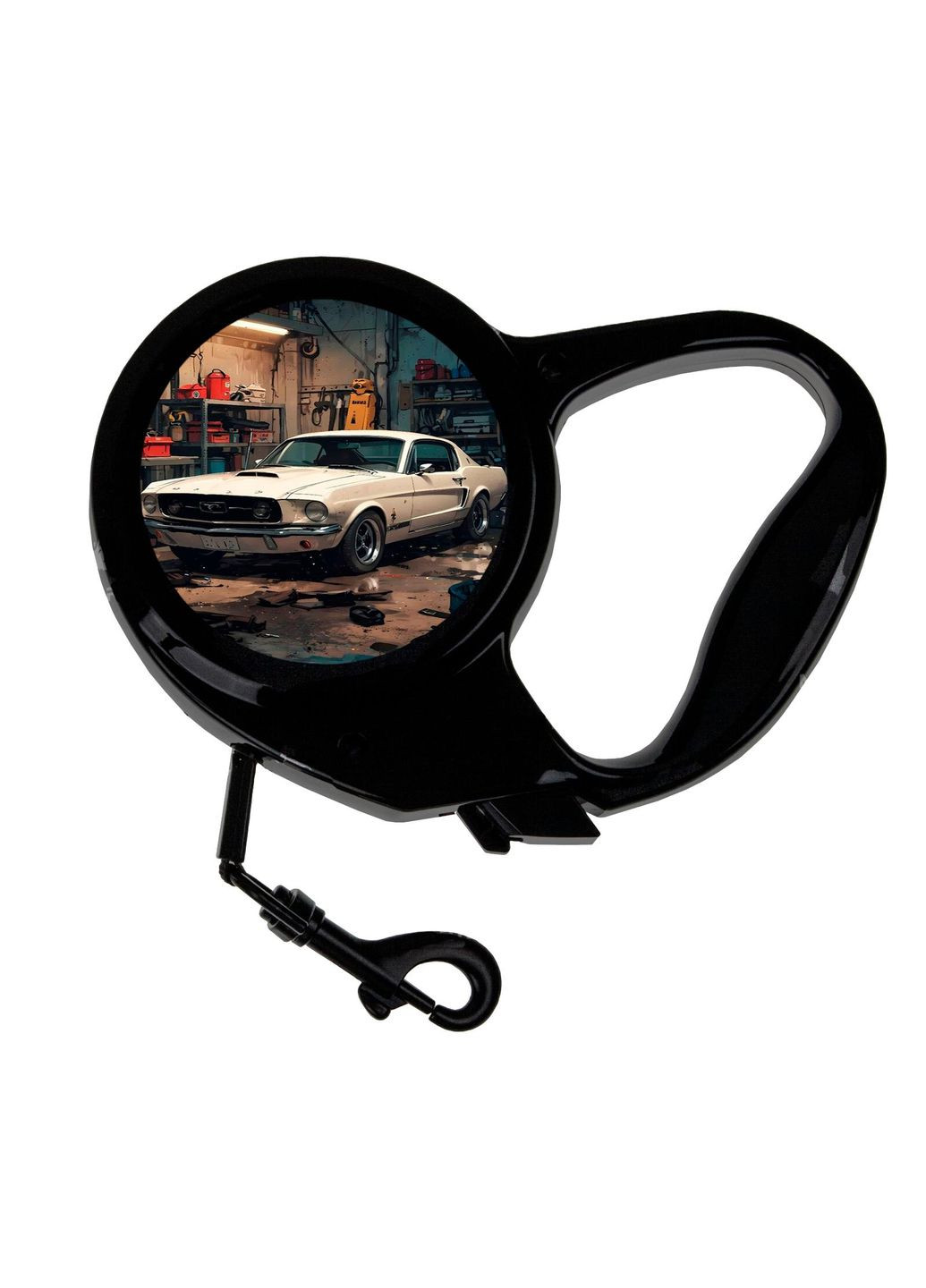 Повідець-рулетка для тварин із принтом Авто 3 м чорний No Brand (309157127)