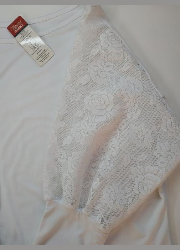 Біла жіноча блузка білого кольору з мереживом хл dagny Violana