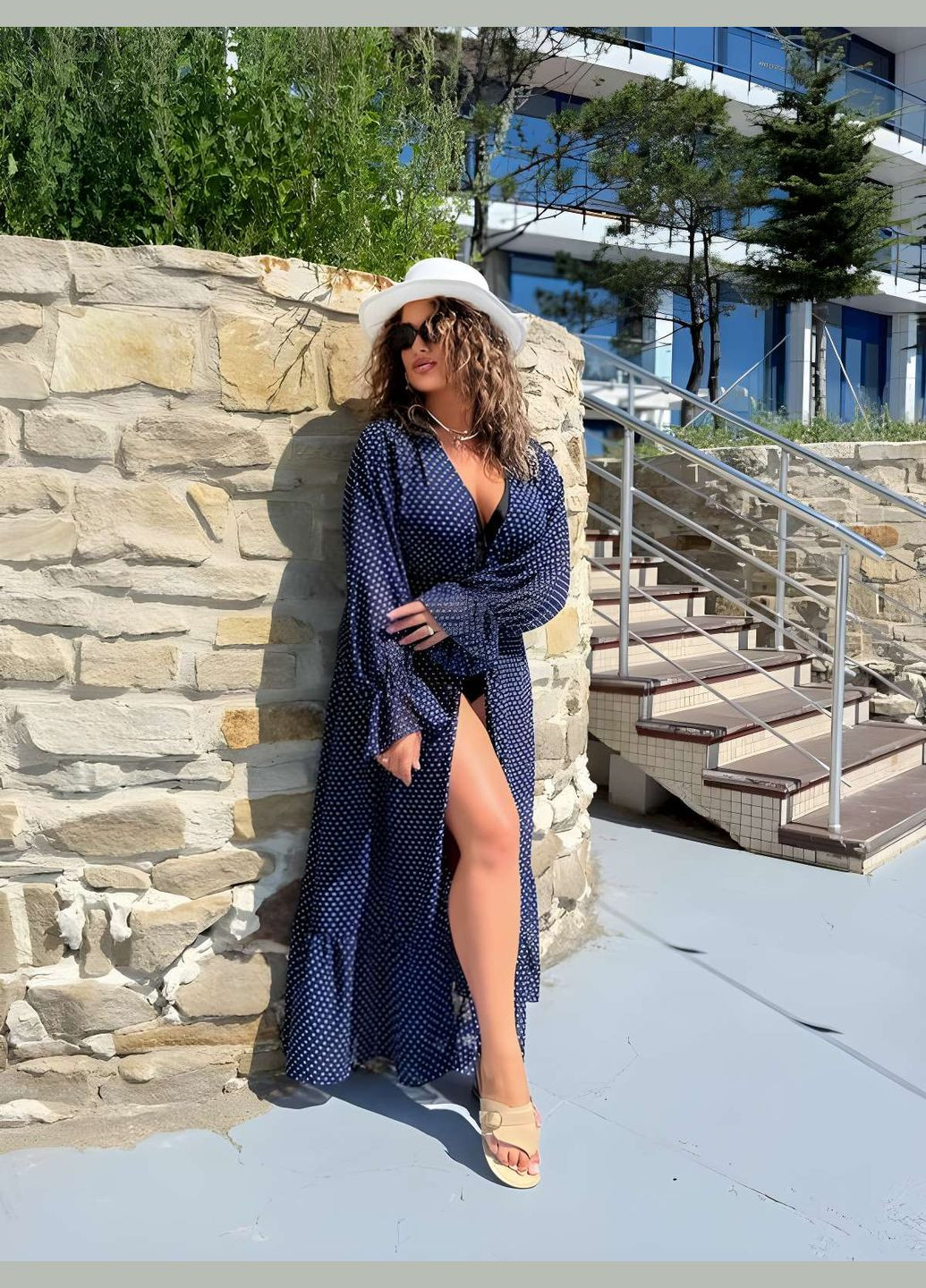 Жіноча літня пляжна туніка халат парео накидка напівпрозора червона Україна (345557404)