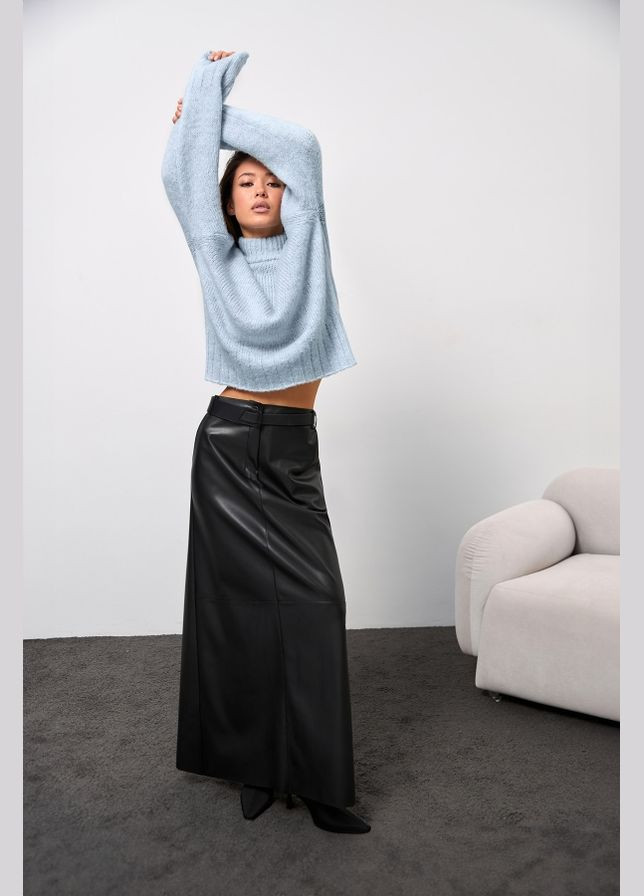 Блакитний зимовий жіночий теплий светр з вовняної пряжі (2784) Triko Bakh