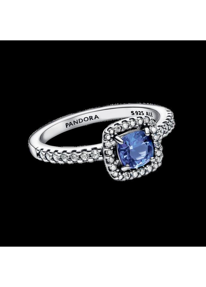 Серебряное кольцо Пандора "Блестящий синий квадрат" 193555C01 Kabluchka (355346503)