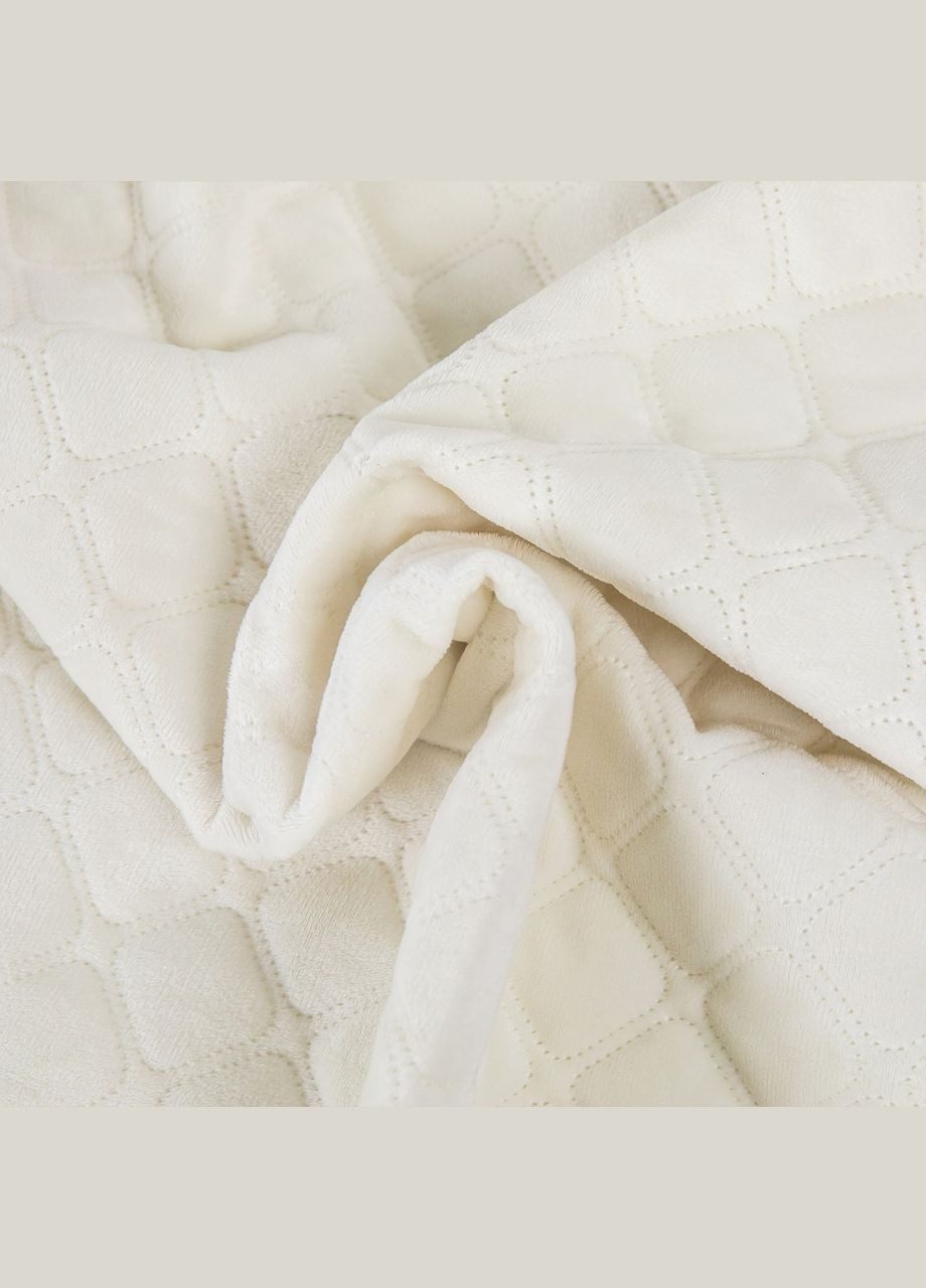 Покривало Велюрове м'яке Молочне Полуторний розмір 150х210 см ромб/круглий ТЕП (323645289)