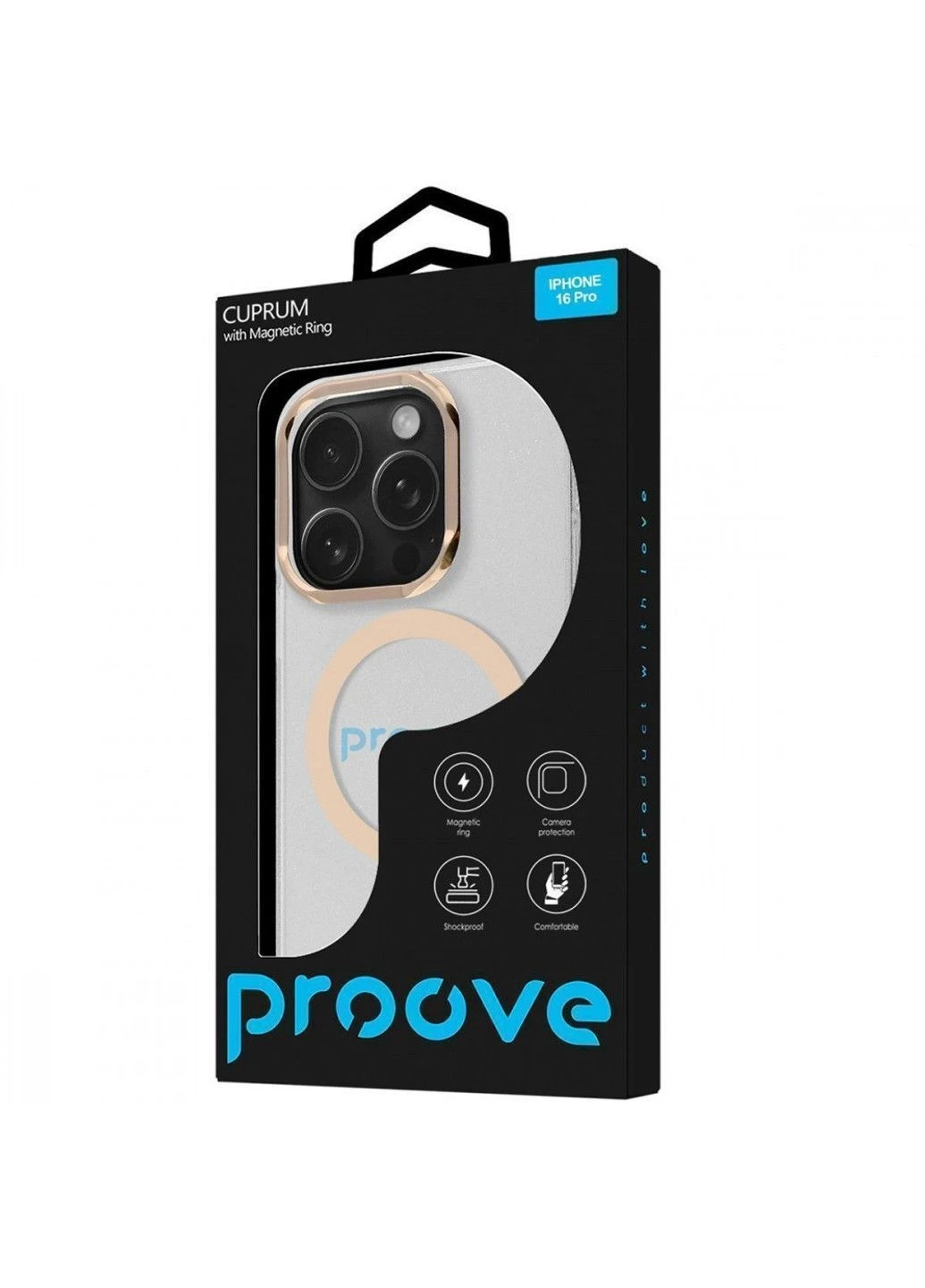 Чехол Cuprum Case with Magnetic Ring iPhone 16 Pro Black Proove (382775087)